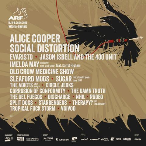 Azkena Rock Festival 18-20 de junio de 2026 en Vitoria-Gasteiz. Encabezarán Alice Cooper y Social Distortion..
https://azkenarockfestival.com
@azkenarockfestival.bsky.social #Metalsky #Heavy #Rock #HardRock @socialdistortion.bsky.social #Punk #Gigs #Tours @punkrockhistory.bsky.social #Fest #Press #RnR