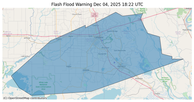 Flash Flood Warning issued December 4 at 12:22PM CST until December 4 at 1:30PM CST by NWS Lake Charles LA