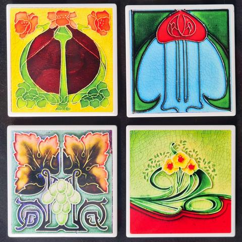 A set of tenement tile ceramic coasters.