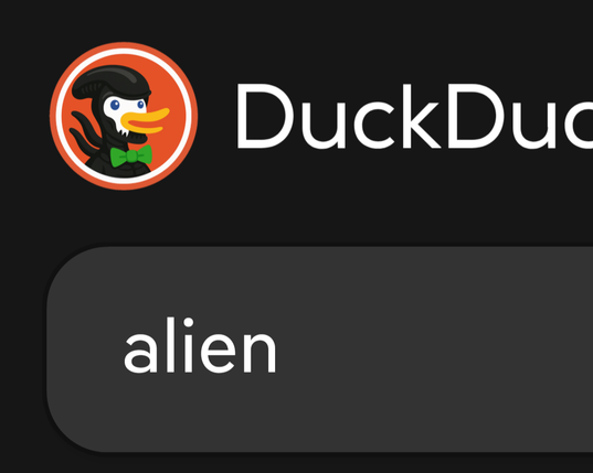 Al buscar "Alien" la imagen del pato pasa a disfrazarse de Xenomorfo