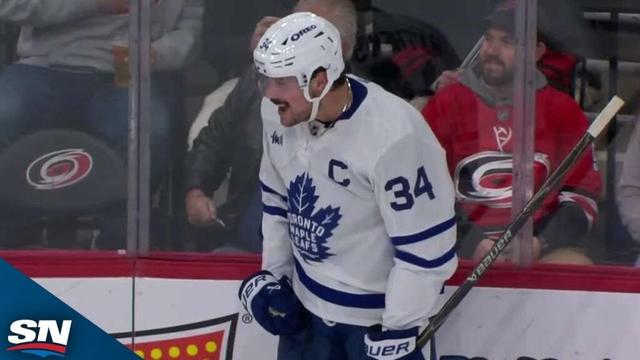 Auston Matthews Blasts One-Timer Goal Off Feed From Max Domi