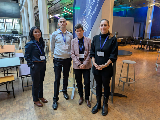 four members of FIZ IGR team: (left to right) Ely Nova Natalia Silaban, Dara Hallinan, unknown person, and Franziska Boehm (head of the division)