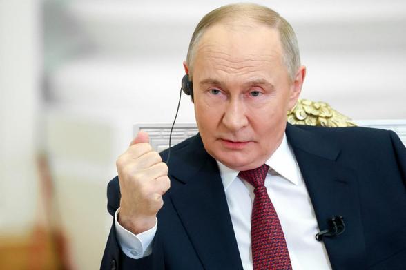 El presidente ruso, Vladimir Putin, durante una entrevista con Aaj Tak e India Today en el Kremlin, en Moscú, el 3 de diciembre de 2025. (Sputnik / Vyacheslav Prokofyev / Pool via REUTER)