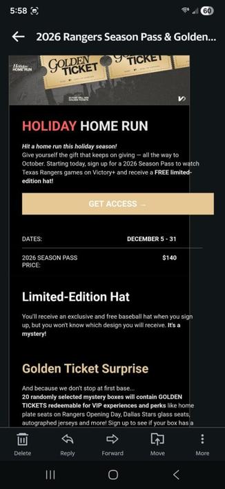 Price for the Rangers on Victory+ increased to $140