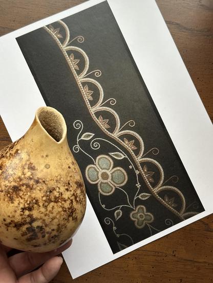 bought a beautiful dried gourd and a print of beadwork by a Seneca Nation artist.