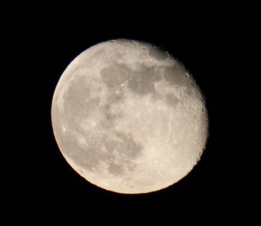The Earth's Moon photographed just after the full moon phase.