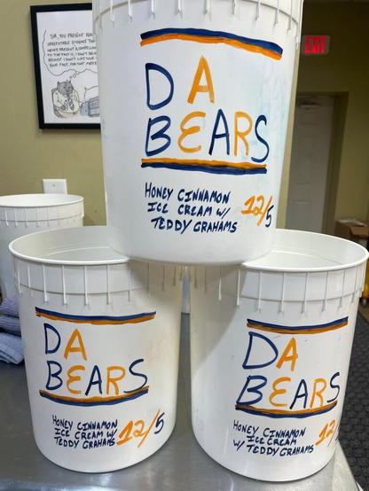 I make ice cream here in Des Moines for a living. This is a special flavor i made for this week. Bear Down baby! FTP!