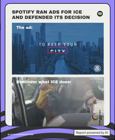 Spotify ran ads for ICE and defended its decision