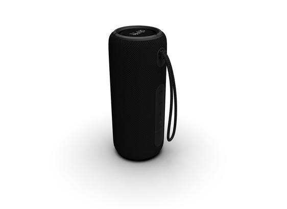 Black BT speaker on white background