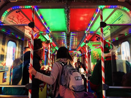iPhone 5s photo by Chicago artist Jenny Lam inside the annual CTA Holiday Train in 2017