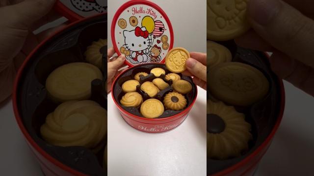 🍪Hello Kitty and Tiny Chum Butter Cookie Tin Hello Kitty Cookie #shorts