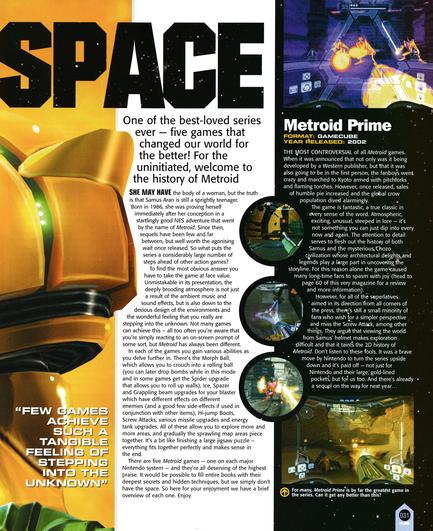 Metroid feature titled: Lost in Space.
Taken from Cube 17 - April 2003 (UK)