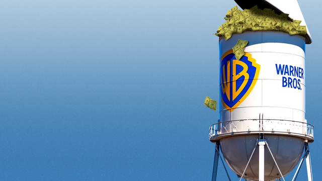 Pic of a water tower with the Warner Bros' logo: