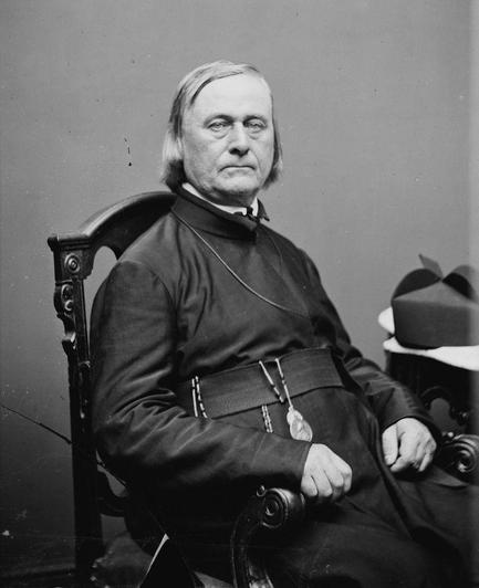 Rev. Father Pierre Jean De Smet (1801-1873) Catholic missionary to Indian Territory, photo by Mathew Benjamin Brady, courtesy of wikipedia.com