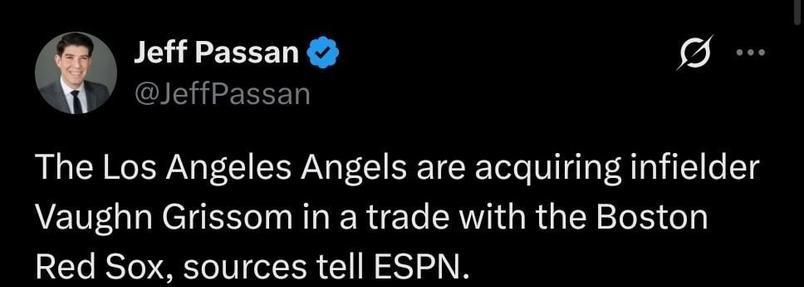 [Passan] Vaugn Grisson traded to Angels