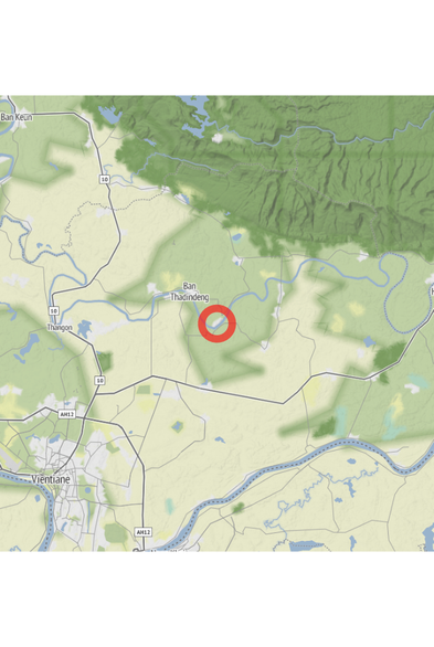 Map of the location of the observation: Xaythany, Vientiane, LA, (latitude: 18.13, longitude: 102.81).