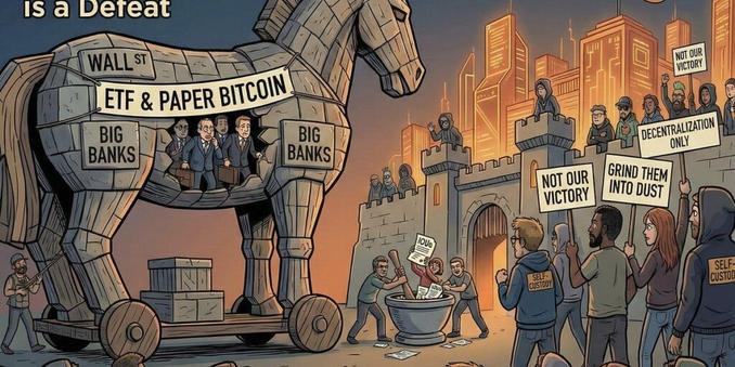 The Trojan Horse of Wall Street: Why Institutional Adoption is a Defeat, Not a Victory. We Are Here to Replace Them, Not Join Them: Take Self-Custody and Seize Your Sovereignty.