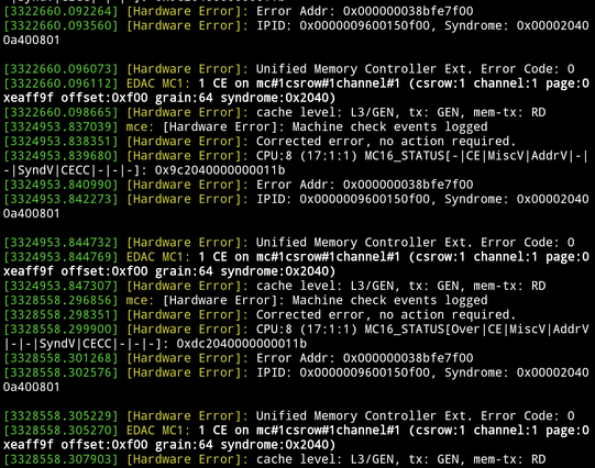 Logs spammed with ECC corrected errors