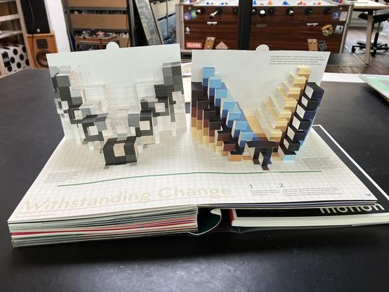 Two letters V, ratserized in two different ways. Spread from Kelli Anderson’s Alphabet in Motion.