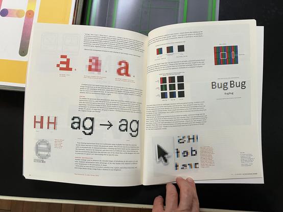 Spread from Kelli Anderson’s Alphabet in Motion, the essays book.