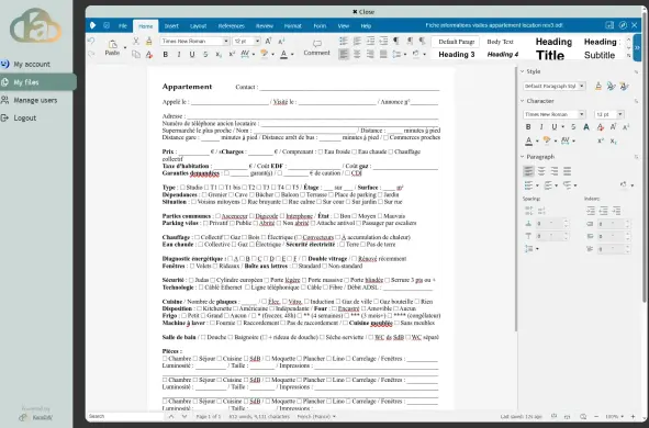 Edition of a LibreOffice document with Collabora