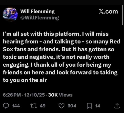 Will Flemming is leaving X