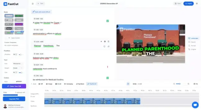 Das Bild zeigt einen roten Backsteinbau mit der Aufschrift «Planned Parenthood». Ein Text auf dem Bild hebt das Wort «THE» in grünen Grossbuchstaben hervor.