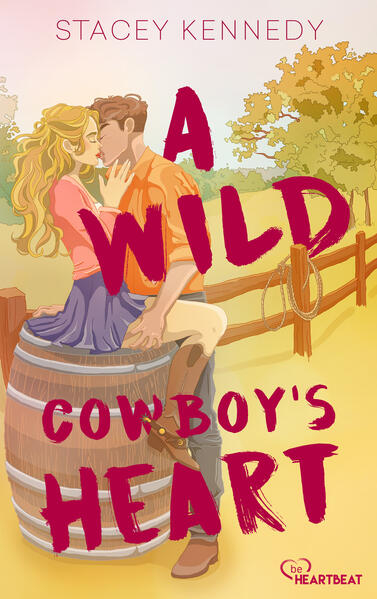 The cover of the book A Wild Cowboy's Heart by Stacey Kennedy

This cover depicts a woman sitting on a barrel kissing a male cowboy on a ranch. She is running a brewery.