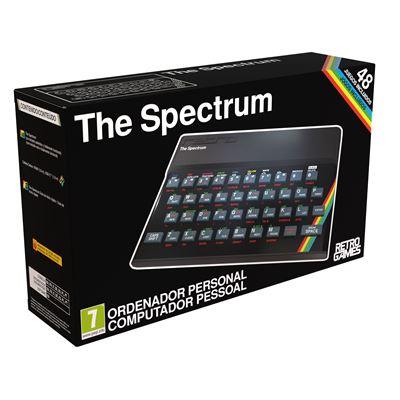 Caja del ordenador personal The Spectrum, imitación del antiguo ZX Spectrum de 1982, fabricado por Sinclair Research Ltd e inventado por Sir Clive Sinclair.