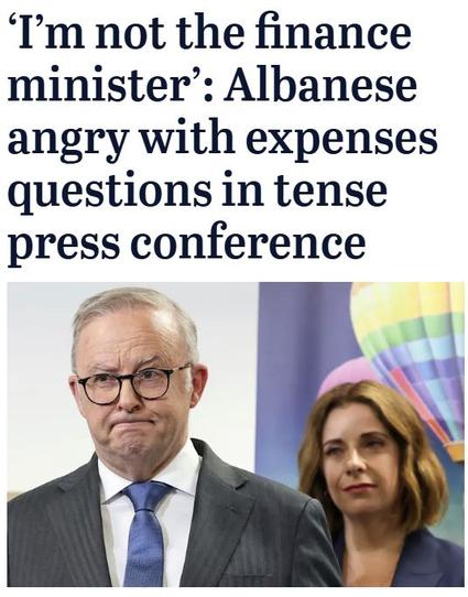 Albanese - "I'm not the finance minister" complete with a face commensurate with sucking a lemon.