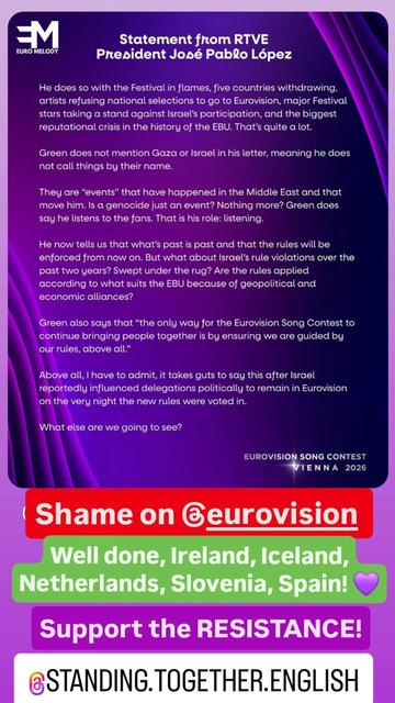 Statement from RTVE President Jose Pablo Lopez