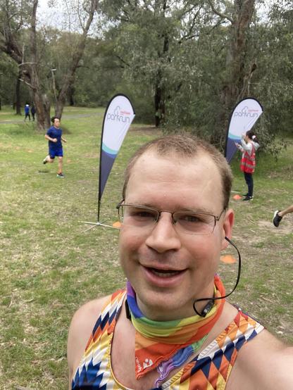 Selfie of Luke post parkrun.