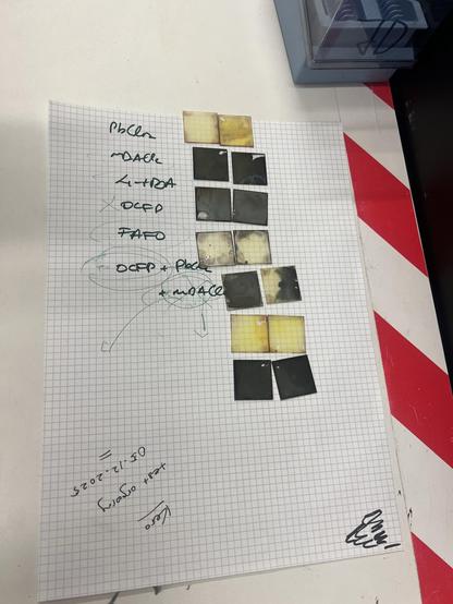 Selbst gebaute Peroskit Zellen, manche waren stabil