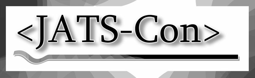 JATS-Con logo in brackets to suggest markup language