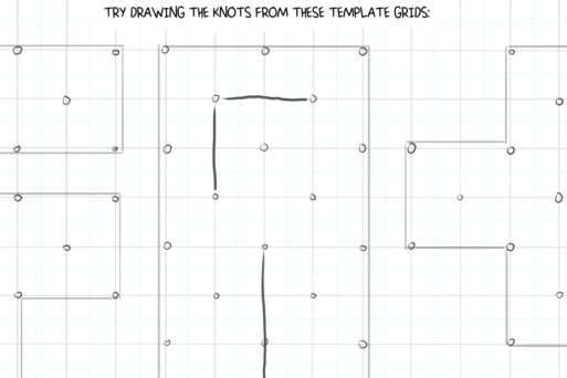 Crop of one of the template  pages with grids ready to fill in