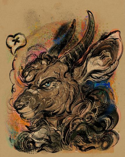 A digital portrait of an anthropomorphic Bongo antelope character.