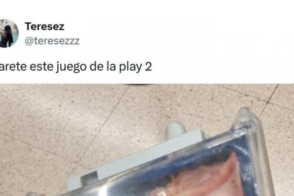 El tuit de @teresezzz con el producto que ha visto protegido en un Carrefour. (@teresezzz)