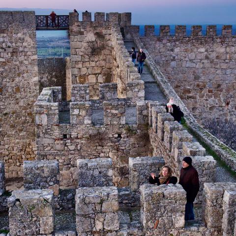 View of the fortress walls of the Castillo de Trujillo