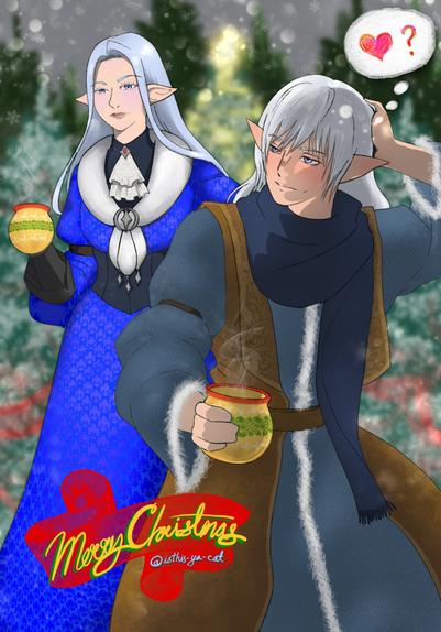 크리스마스 축제를 즐기는 이젤과 고백 할까 말까 고민하는 에스티니앙