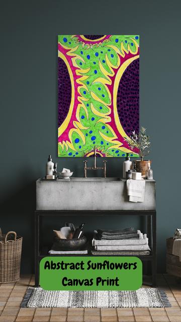 Presenting a slide from my latest You Tube Video Arty Walls 2.

Shows a Canvas Print on a wall above a sink featuring the design ‘Abstract Sunflowers #1.  

Introducing the collections  ‘Abstract Sunflowers Design, ‘Abstract Sunflowers’ and  ‘Abstract Flowers Bloom’. 
Fab for bringing a dash of artistic colour to any living space.

Mockups for Canvas Prints from my pictorem.com store .

Click links on Channel Bio to discover more in these  stores. 

https://www.pictorem.com/gallery/Catriona.Roberts.Nature.Photography.and.Designs

https://catriona-roberts.pixels.com/

https://www.artpal.com/catrionaroberts1/

I combined all elements to create this video ( including AI Background Remover, layering, text and animation options) using the video editor in canva.com 

Music from You Tube Library.

Click link on the main post to view the video.