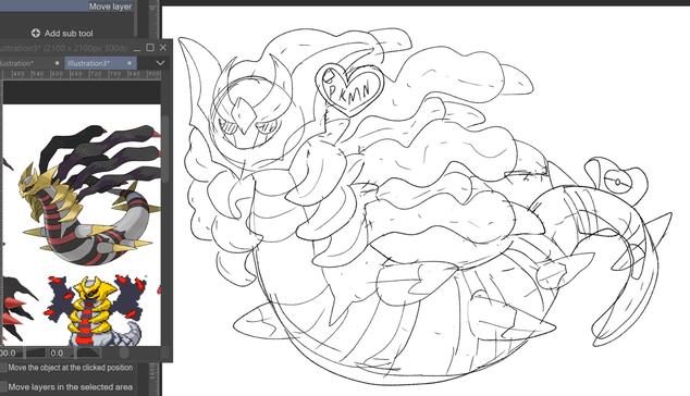 Origin form giratina sketch