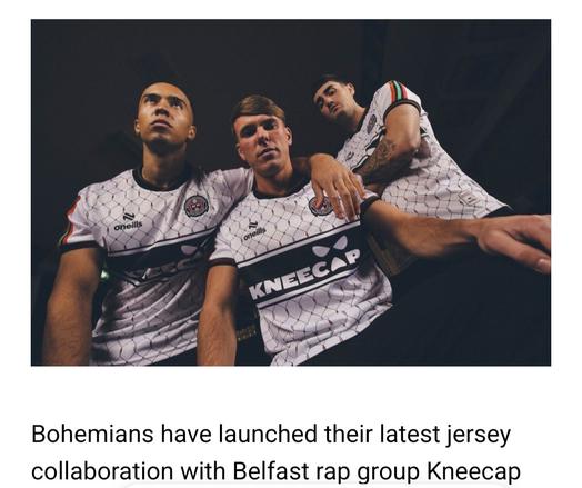 Kneecap on Bohs jersey