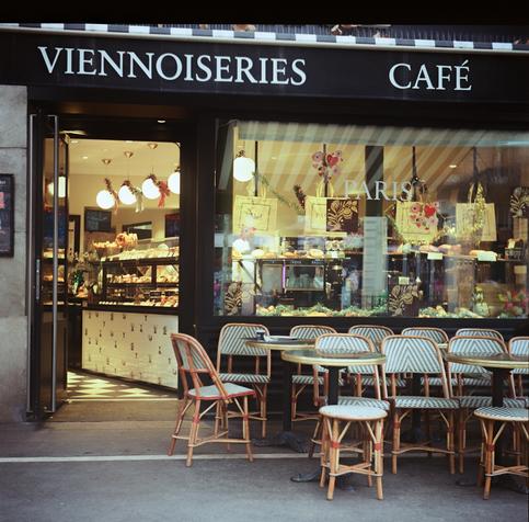 A cafe storefront
