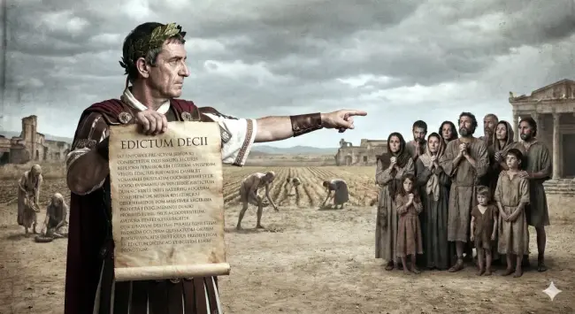 generata AI imperatore Decio con l'editto contro i cristiani