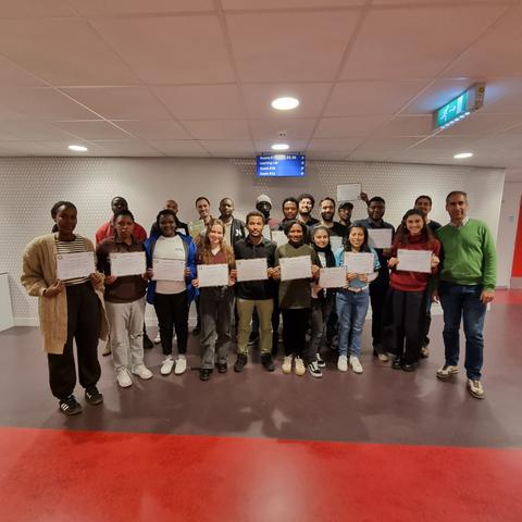 Group picture with certificates
