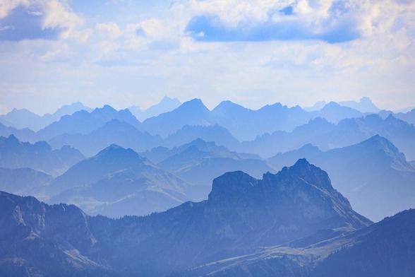 Luftbild von den Allgäuer Alpen