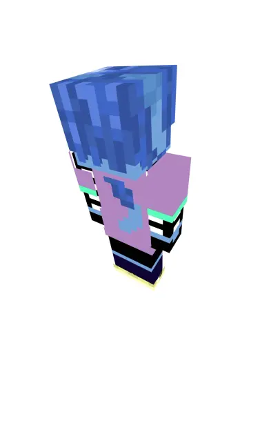 wafrn mascot tabitha as a minecraft skin. back view.
