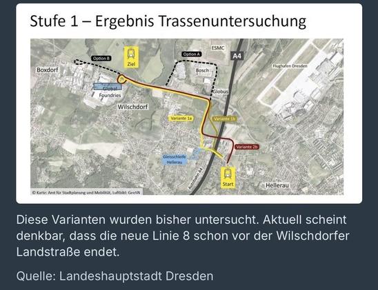 Variantenvergleich auf Karte