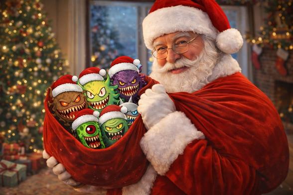 Im Sack vom Weihnachtsmann sind sechs Viren.