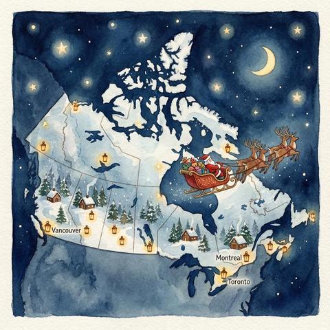 Santa Tracker radar showing Santa arriving in Coquitlam.